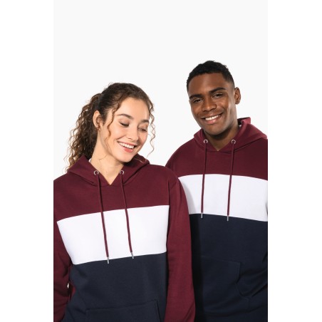 Sudadera tricolor con capucha unisex