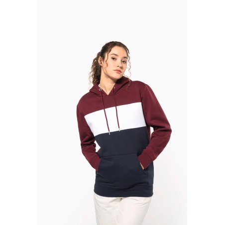Sudadera tricolor con capucha unisex