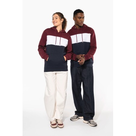 Sudadera tricolor con capucha unisex