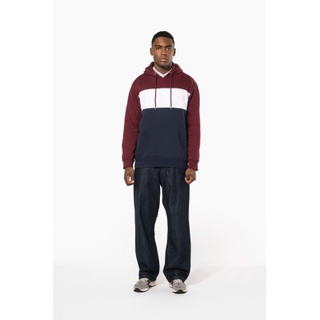 Sudadera tricolor con capucha unisex