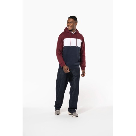 Sudadera tricolor con capucha unisex