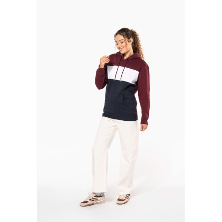 Sudadera tricolor con capucha unisex