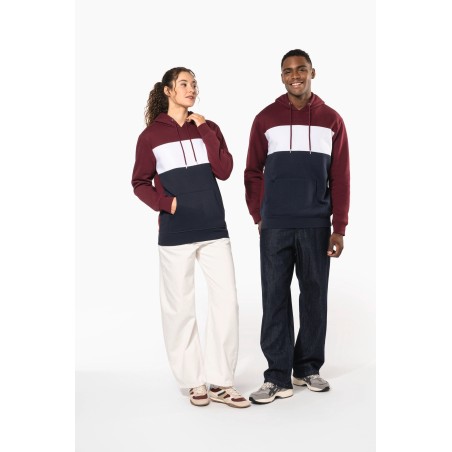 Sudadera tricolor con capucha unisex