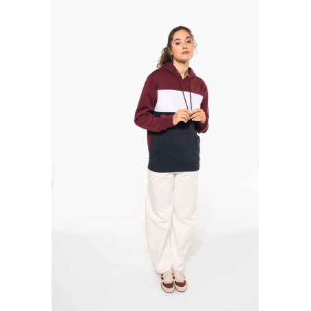 Sudadera tricolor con capucha unisex