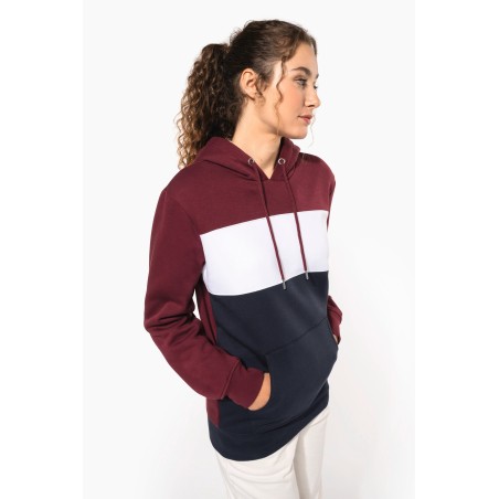 Sudadera tricolor con capucha unisex