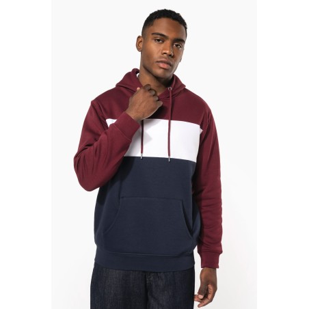 Sudadera tricolor con capucha unisex