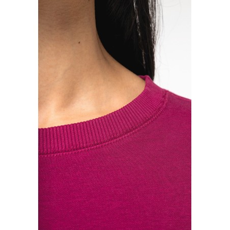 Sudadera ecorresponsable de cuello redondo oversize crop mujer