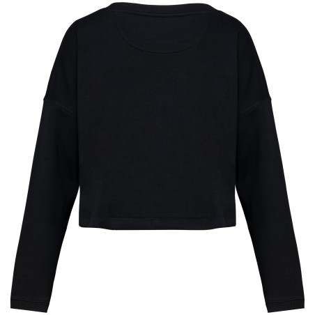 Sudadera ecorresponsable de cuello redondo oversize crop mujer