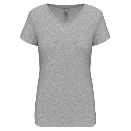 Camiseta con elastano cuello de pico mujer