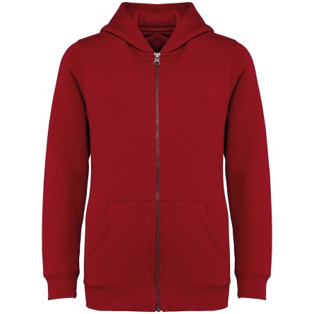 Sudadera ecorresponsable con capucha y cremallera infantil
