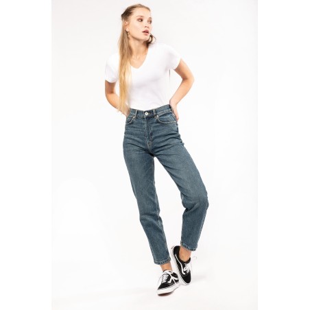 Camiseta con elastano cuello de pico mujer