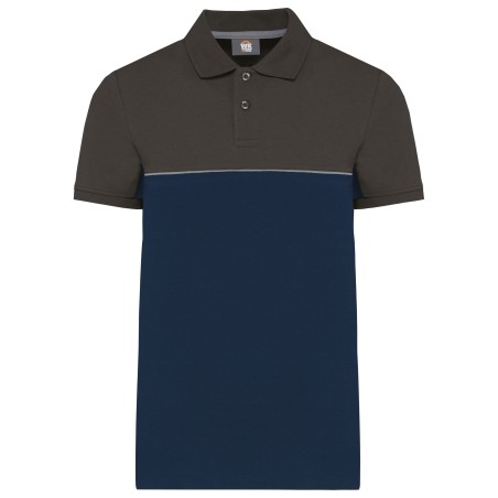Recycled two-tone short sleeves poloshirt