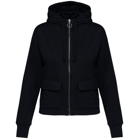 Sudadera ecorresponsable con cremallera y capucha French Terry mujer