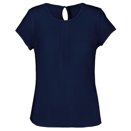 Ladies\\\' short-sleeved crepe blouse