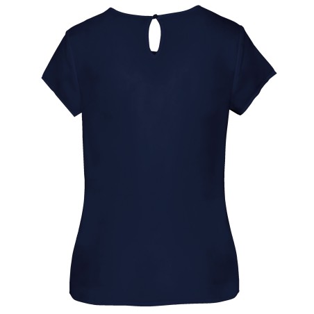 Ladies\\\' short-sleeved crepe blouse