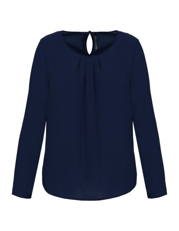 Blusa crepe manga larga mujer 2