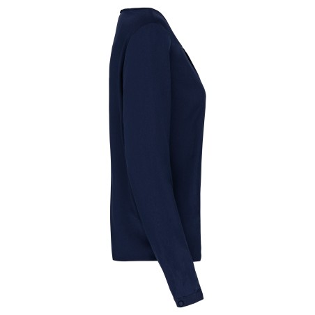 Blusa crepe manga larga mujer