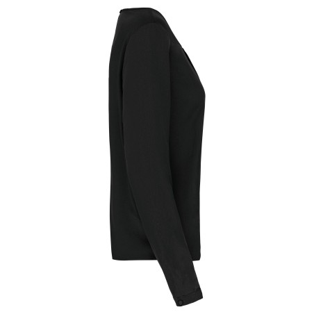 Ladies\\\' long-sleeved crepe blouse