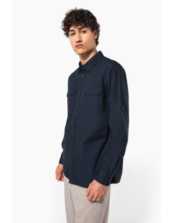 Men\\\'s long-sleeved safari shirt