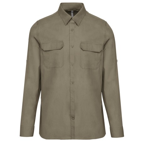 Men\\\'s long-sleeved safari shirt