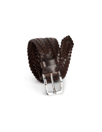 Leather plaited belt 2
