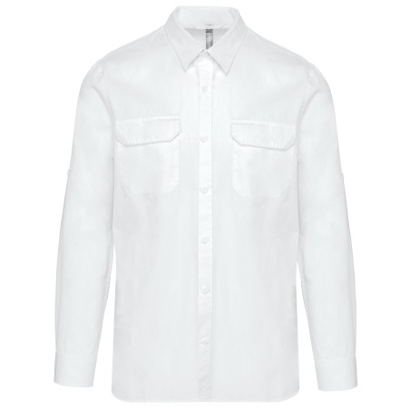 Men\\\'s long-sleeved safari shirt