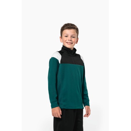 Kids zipped neck training top