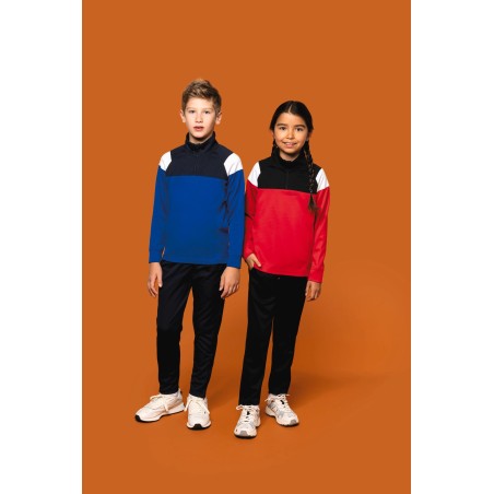 Kids zipped neck training top