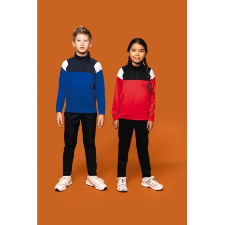 Kids zipped neck training top