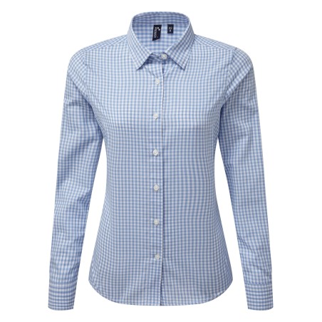 Large-check gingham shirt