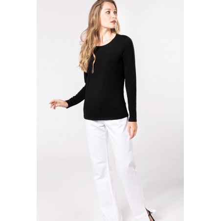 Camiseta con elastano manga larga mujer