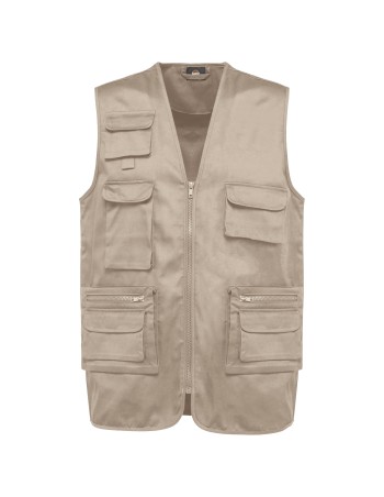 Unisex lined multi-pocket polycotton vest 2