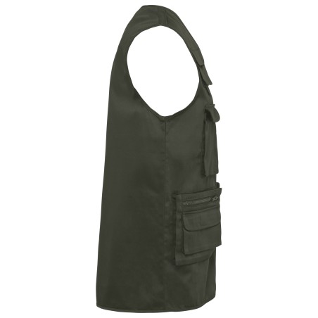 Unisex lined multi-pocket polycotton vest