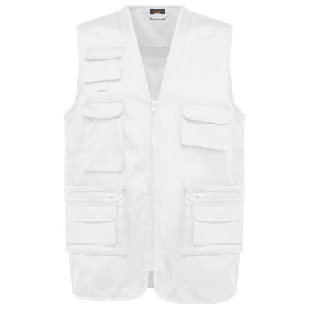 Chaleco polialgodón multibolsillos con forro  - Unisex