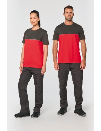 Recycled two-tone short-sleeved T-shirt