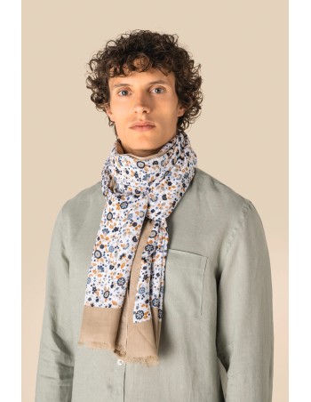 Fular con estampado floral unisex