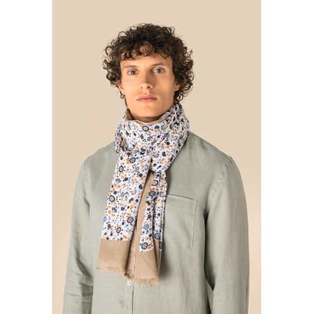Fular con estampado floral unisex