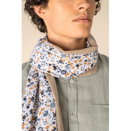 Fular con estampado floral unisex