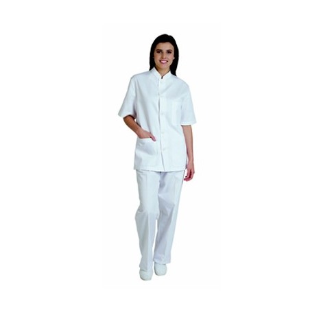 2 PIJAMAS SANITARIOS CUELLO MAO + ZUECO BLANCO SANITARIO (tallas por opción)