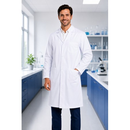 BATA DE LABORATORIO BLANCA UNISEX PARA PRÁCTICAS
