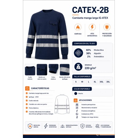 Camiseta ignífuga-Atex BANDAS REFLECTANTES
