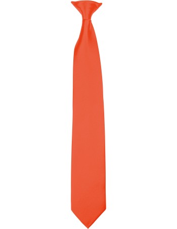Corbata satinada con clip 2