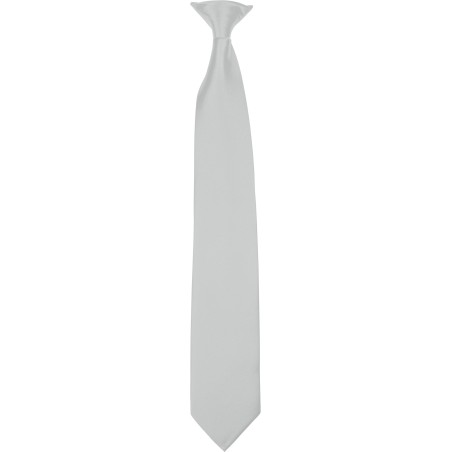 Corbata satinada con clip