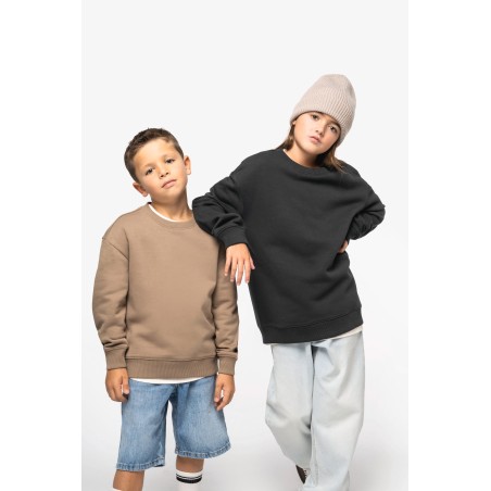 Sudadera ecorresponsable de cuello redondo oversize infantil