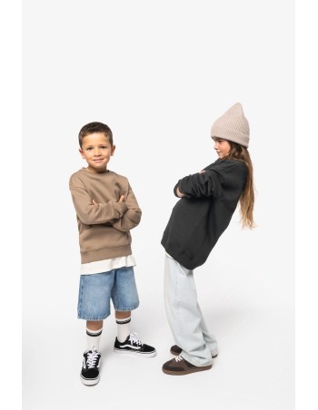 Sudadera ecorresponsable de cuello redondo oversize infantil 2