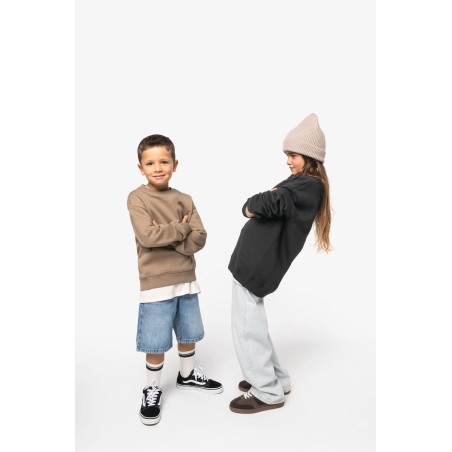 Sudadera ecorresponsable de cuello redondo oversize infantil