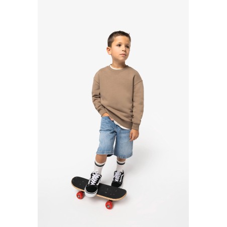 Sudadera ecorresponsable de cuello redondo oversize infantil