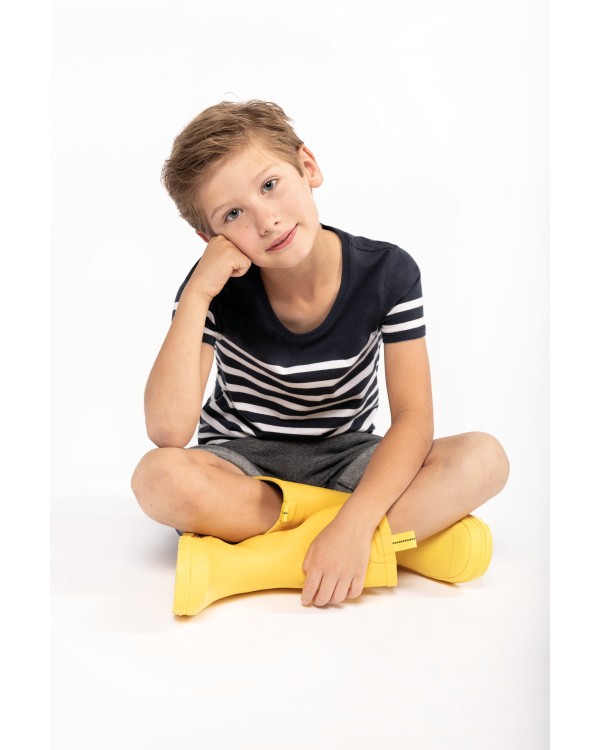 Camiseta marinera cuello redondo algodón orgánico niños 2