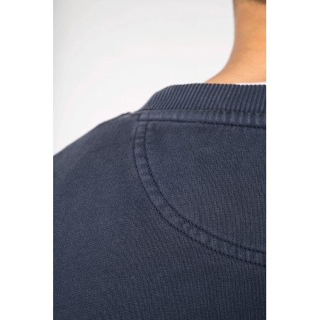 Sudadera ecorresponsable de cuello redondo efecto lavado oversize unisex