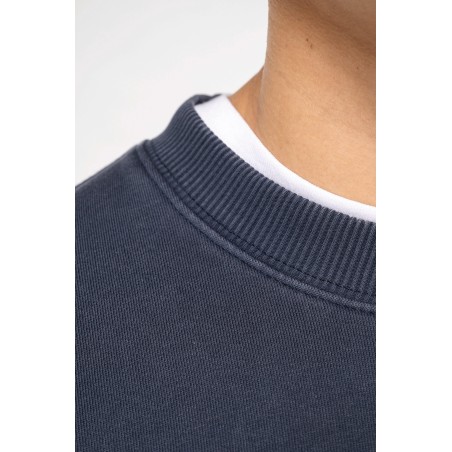 Sudadera ecorresponsable de cuello redondo efecto lavado oversize unisex